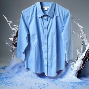 LADY HATHAWAY Perrywinkle blue 3/4 Sleeve New  Shirt